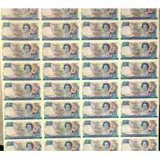 NEW ZEALAND 1990 . TEN 10 DOLLARS BANKNOTES . SHEET OF 32